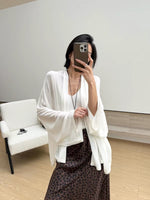 Load image into Gallery viewer, Oversized Drape Sheer Cardigan [2 Colours]
