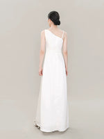 Load image into Gallery viewer, Asymmetric Shoulder Gown in White
