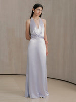 Load image into Gallery viewer, [Customizable] Satin Twist Halter Gown
