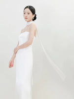 Load image into Gallery viewer, Multi-Way Bustier Gown + Drape Sash in White
