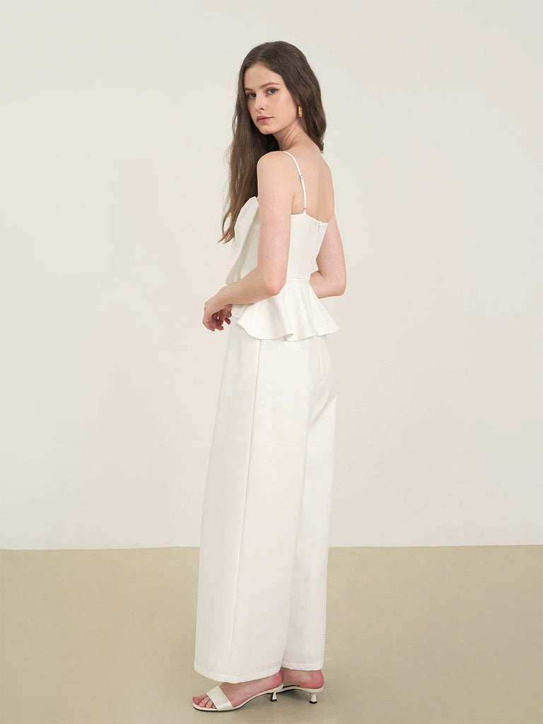 Bow Cami Pocket Maxi Jumpsuit in White