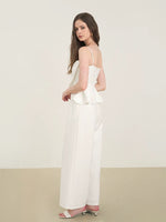 Load image into Gallery viewer, Bow Cami Pocket Maxi Jumpsuit in White
