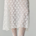 Load image into Gallery viewer, Floral See Thru Lace Skirt in White
