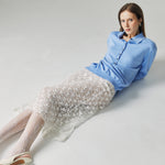 Load image into Gallery viewer, Floral See Thru Lace Skirt in White
