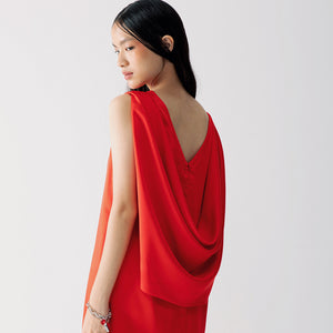 Harlow Silk Blend Dress in Red