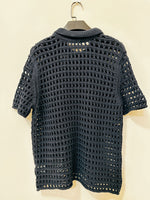 Load image into Gallery viewer, Korean Knit Polo Top in Navy
