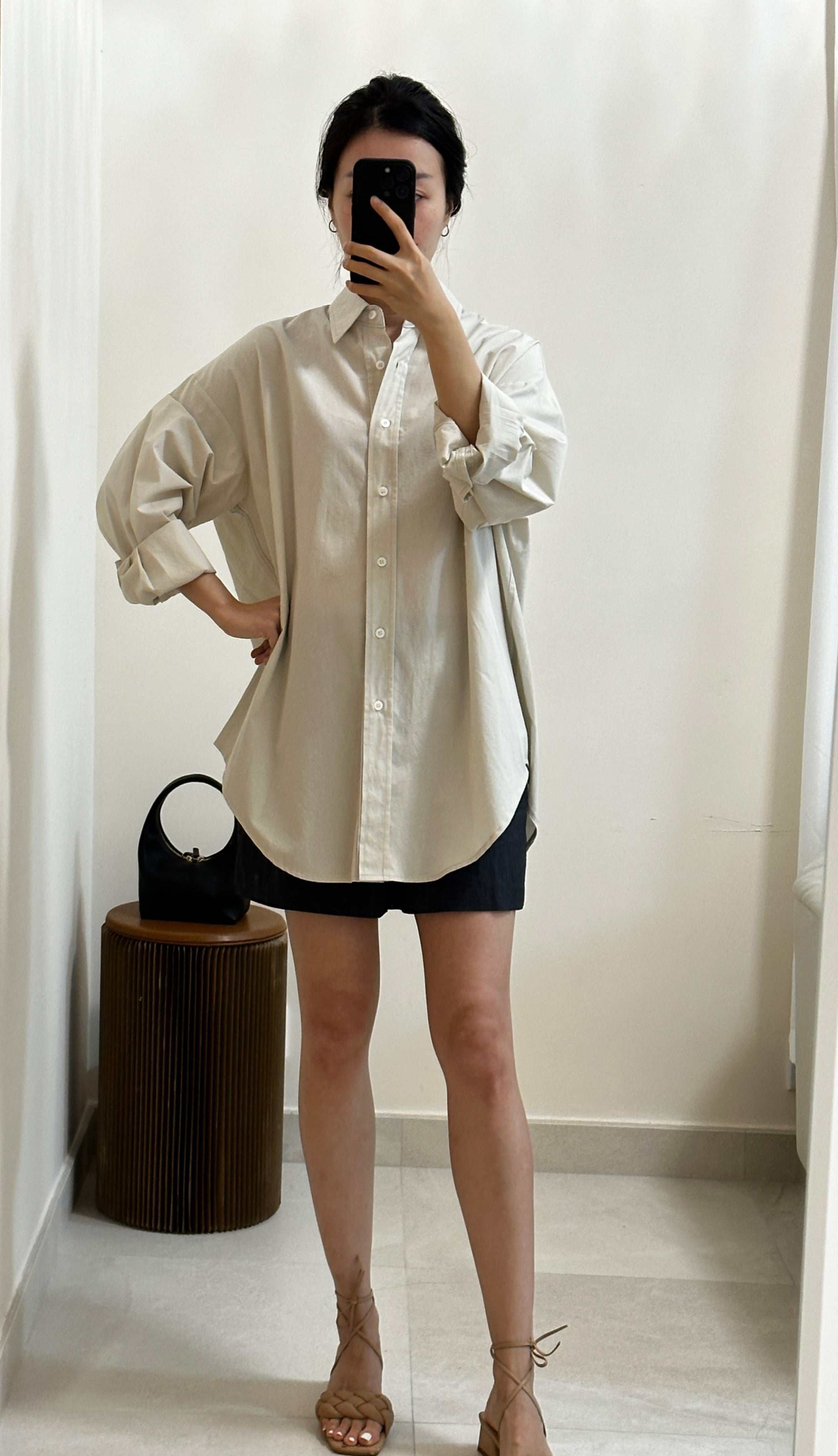 Korean Lemage 2-Way Oversized Shirt [2 Colours]