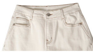 Cropped Fray Jeans in White