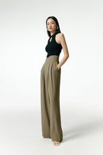 Load image into Gallery viewer, High Waist Curve Trousers in Khaki
