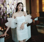 Load image into Gallery viewer, Padded Bustier Tulle Mini Dress in Pink- S
