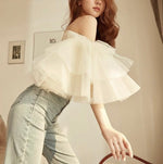 Load image into Gallery viewer, [Ready Stock] Padded Bustier Tulle Top in White
