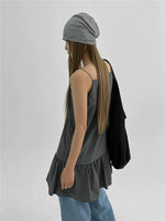 Load image into Gallery viewer, Korean Textured Cami Shift Dress in Grey
