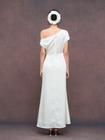 Load image into Gallery viewer, Toga Drape Flare Gown in White
