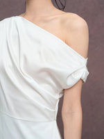 Load image into Gallery viewer, Toga Drape Flare Gown in White
