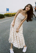 Load image into Gallery viewer, Bustier Floral Maxi Dress in Cream
