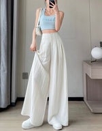 Load image into Gallery viewer, Textured Wide Leg Trousers in White
