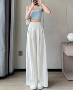 Load image into Gallery viewer, Textured Wide Leg Trousers in White
