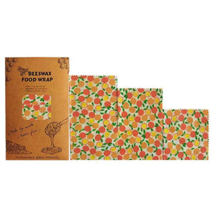 Set of 3 Organic Cotton Beeswax Wraps + String Tie [ 28 Designs]