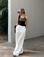 Load image into Gallery viewer, Wide Leg Twill Trousers in White- M
