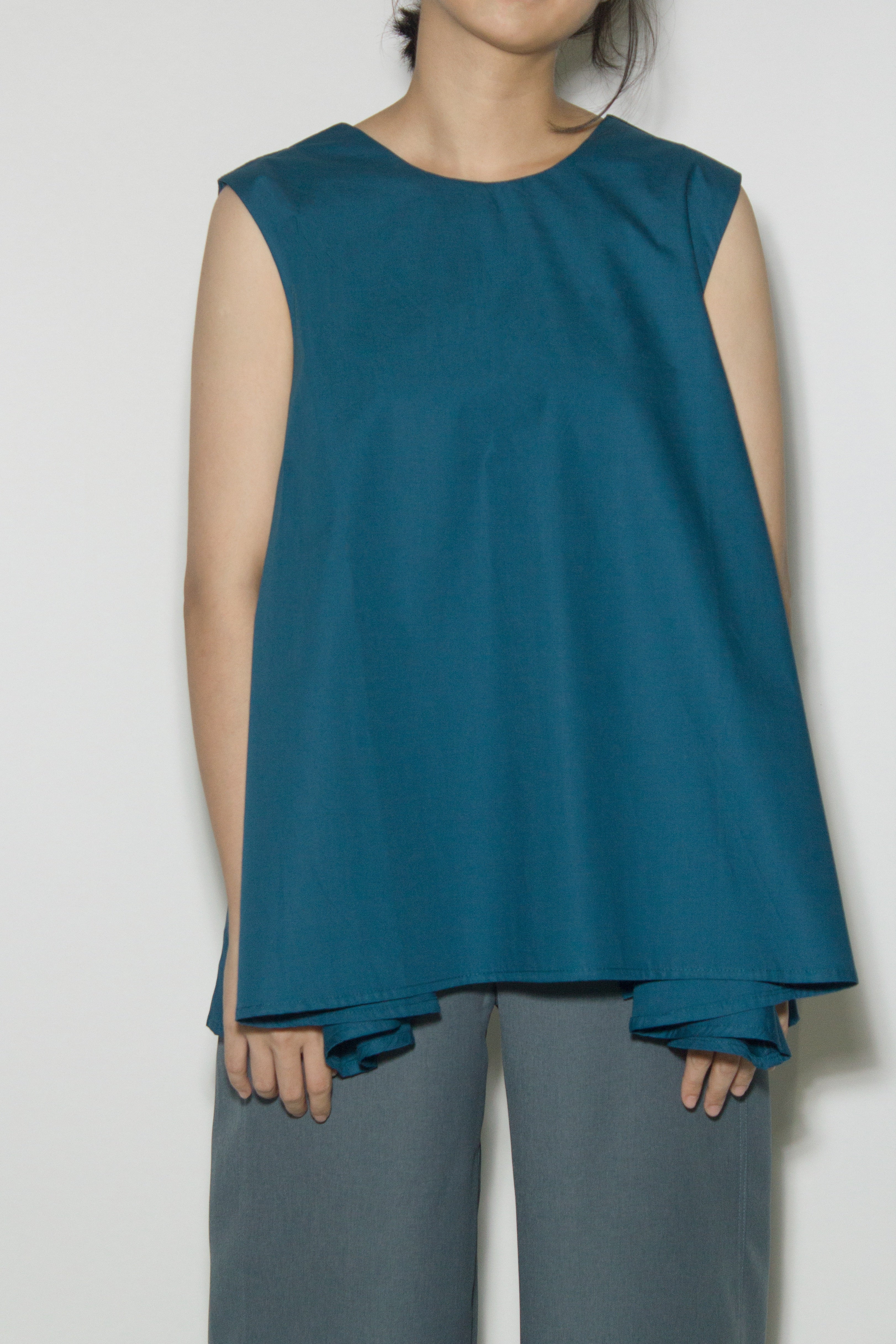 A-Line Pocket Top in Teal Blue