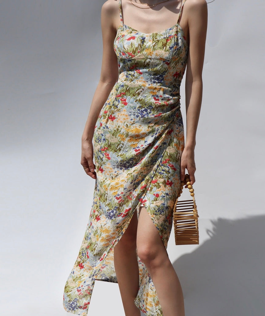 [Ready Stock] Cayenne Floral Wrap Dress - S