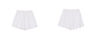 Cotton Linen Shirt + Shorts Set in White