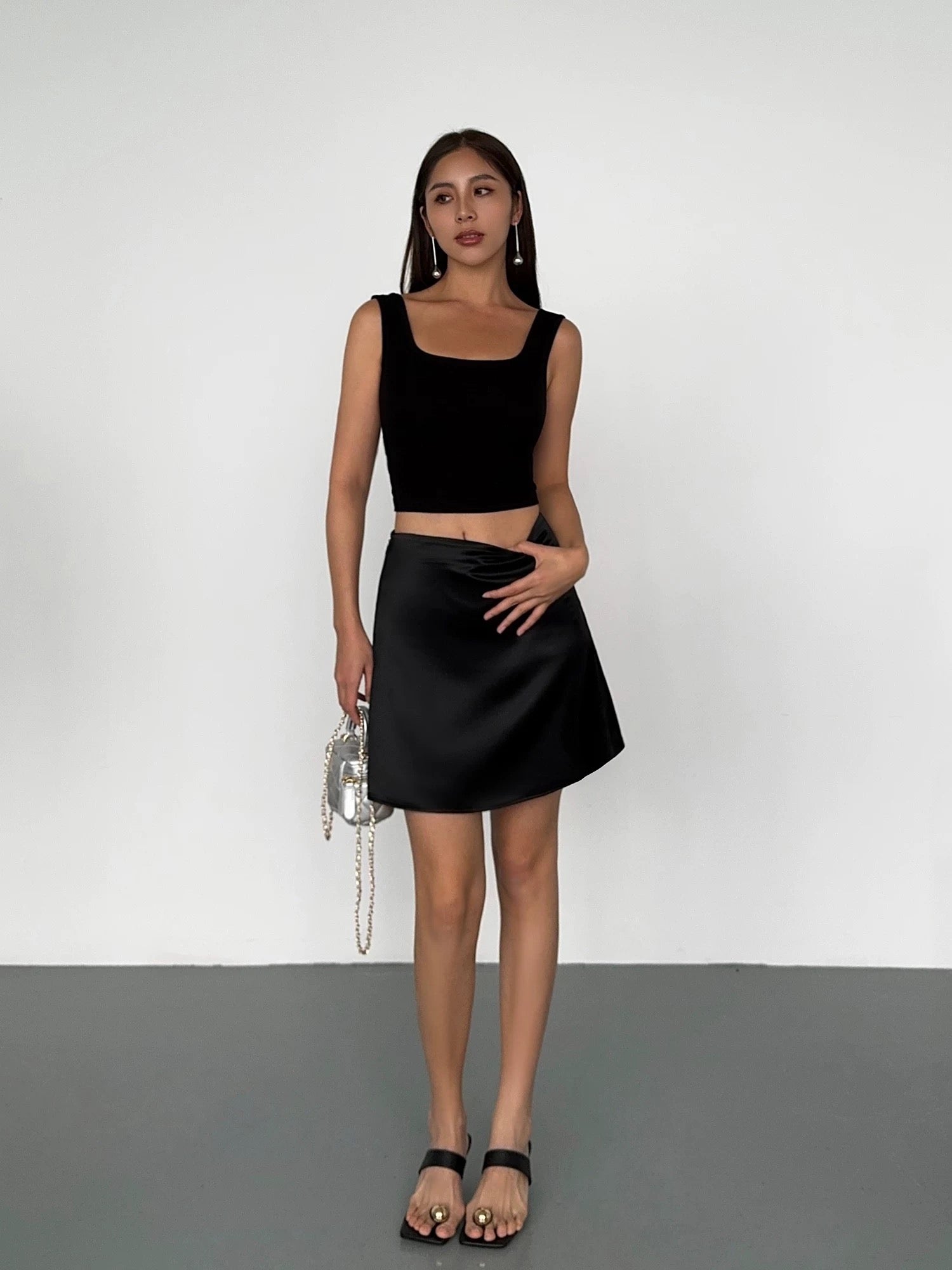 Satin Slip Mini Skirt [2 Colours]