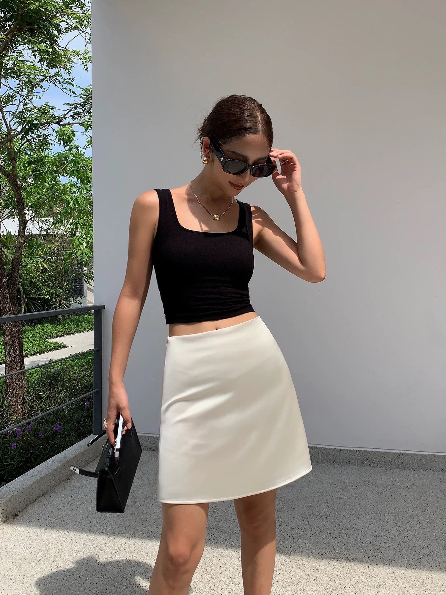 Satin Slip Mini Skirt [2 Colours]