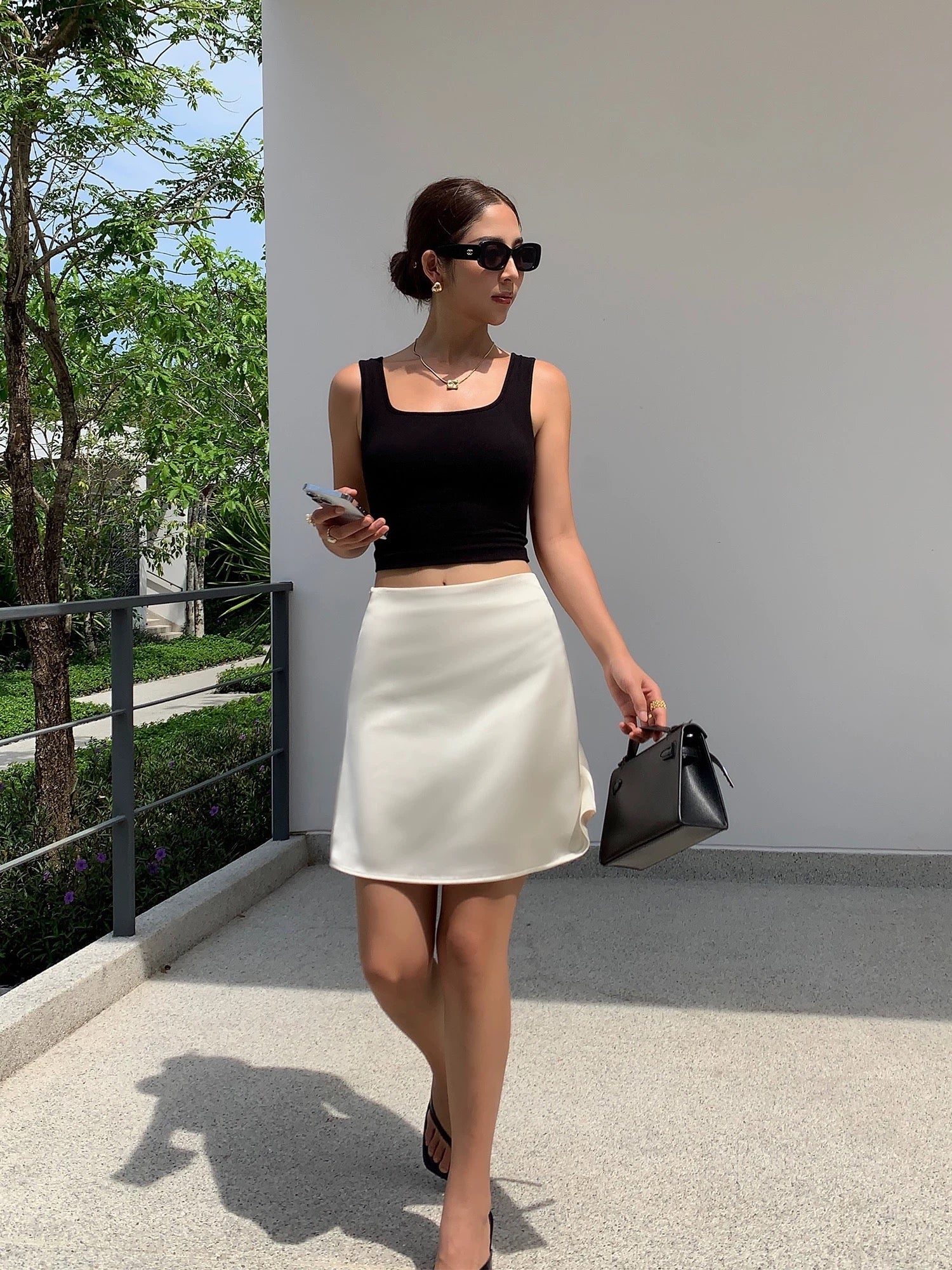 Satin Slip Mini Skirt [2 Colours]