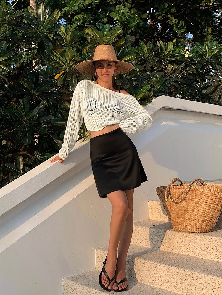 Satin Slip Mini Skirt [2 Colours]