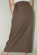 Load image into Gallery viewer, Japanese Twill Pocket Wrap Skirt in Brown
