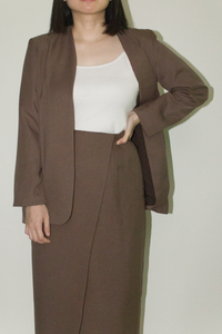 Japanese Twill Tailored Blazer in Brown