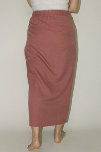 Japanese Twill Pocket Wrap Skirt in Coral