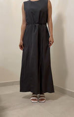 Load image into Gallery viewer, Korean 2-Way Tie Maxi Dress in Grey
