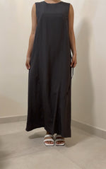 Load image into Gallery viewer, Korean 2-Way Tie Maxi Dress in Grey
