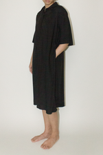 Load image into Gallery viewer, Tencel Cotton Button Collar Dress in Black
