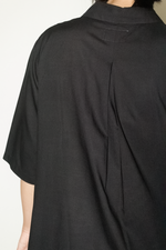 Load image into Gallery viewer, Tencel Cotton Button Collar Dress in Black
