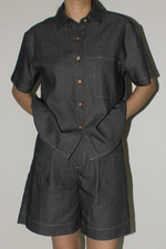 Load image into Gallery viewer, Cotton Denim Shirt in Black
