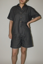 Load image into Gallery viewer, Cotton Denim Shirt in Black
