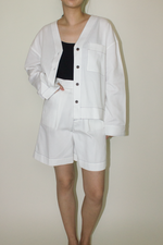 Load image into Gallery viewer, Cotton Denim Jacket in White
