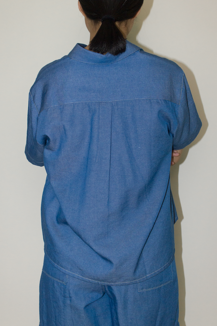 Cotton Denim Shirt in Blue