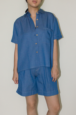 Load image into Gallery viewer, Cotton Denim Shirt in Blue
