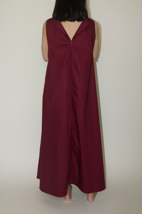 Back Lapel Maxi Dress in Red