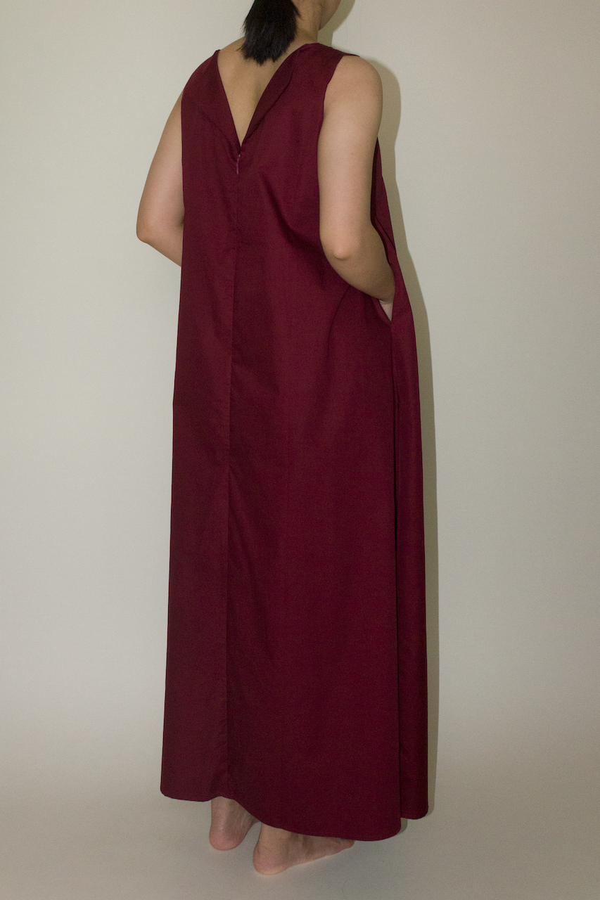 Back Lapel Maxi Dress in Red