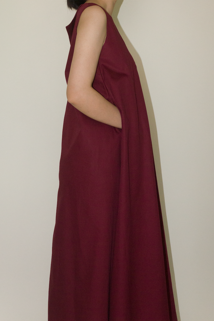 Back Lapel Maxi Dress in Red