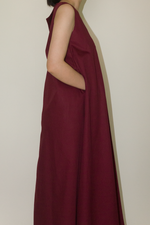 Load image into Gallery viewer, Back Lapel Maxi Dress in Red
