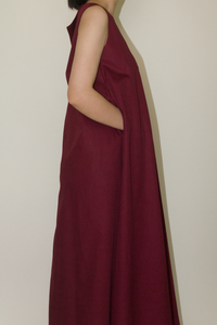 Back Lapel Maxi Dress in Red