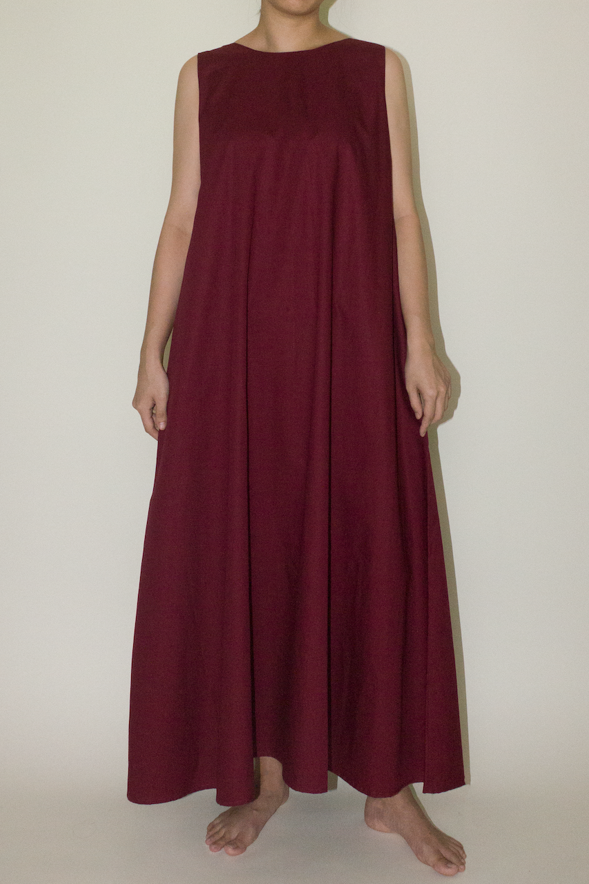 Back Lapel Maxi Dress in Red