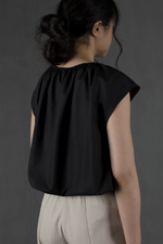 Load image into Gallery viewer, Ruched Neck Top in Black
