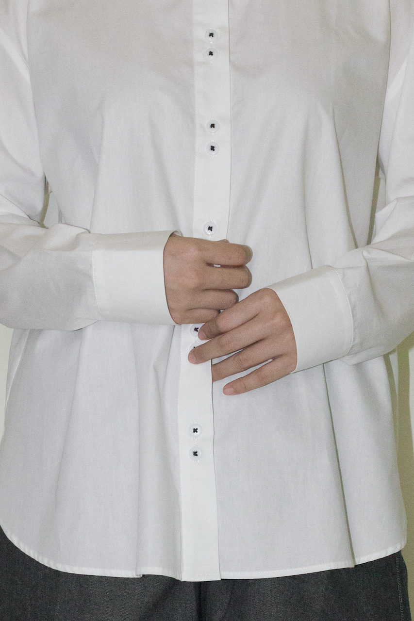 Cotton Long Sleeve Shirt in White